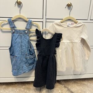 Zara Kids Dress Trio - Black, White, and Blue